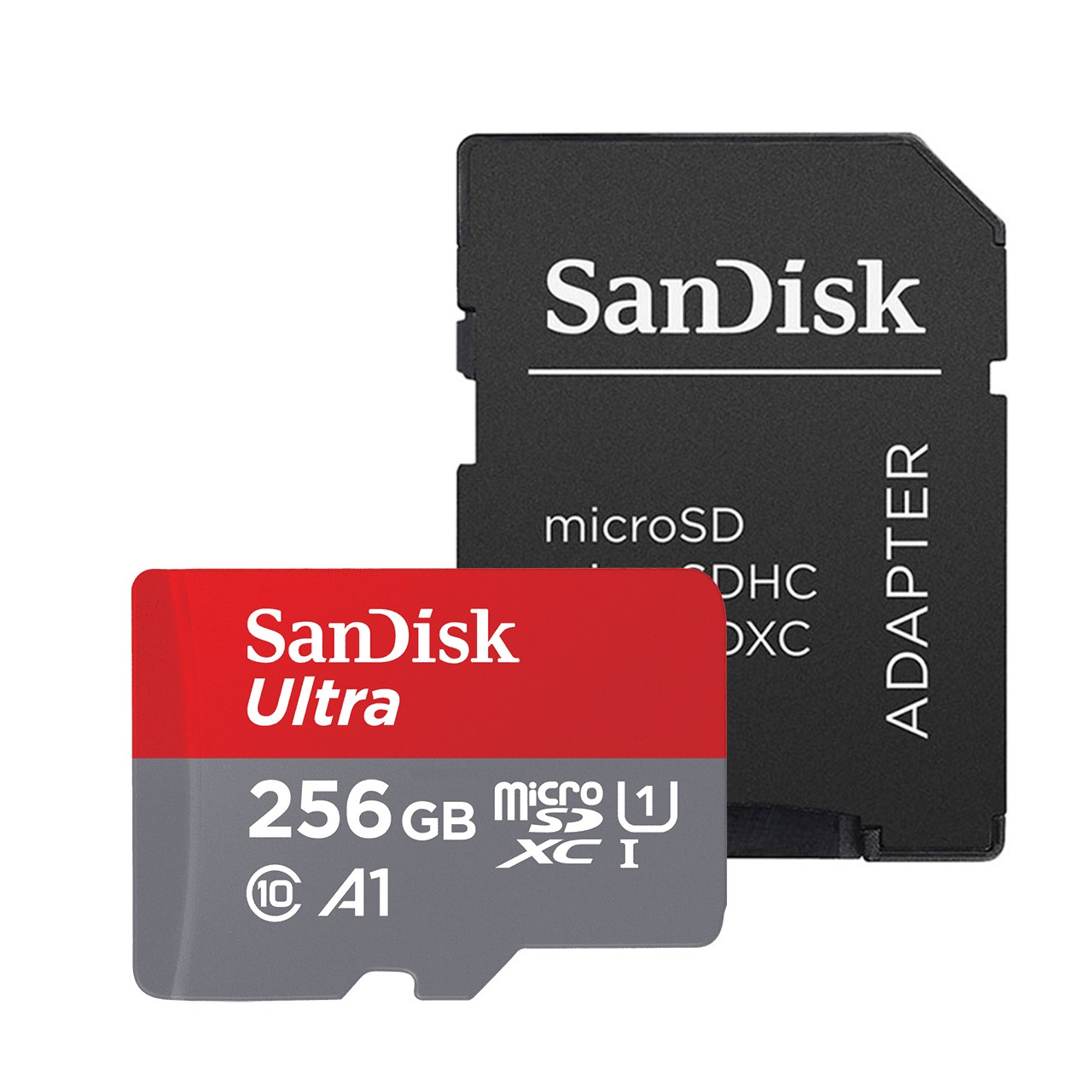 کارت حافظه microSDXC سن دیسک مدل Ultra A1 کلاس 10 استاندارد UHS-I سرعت 100MBps ظرفیت 256 گیگابایت به همراه آداپتور SD