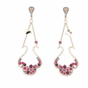 گوشواره طلا 18 عیار اونیکست مدل O-11102  Ruby