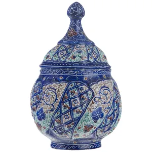 قندان مسی میناکاری شده اثر سلطانی طرح 2 سایز کوچک