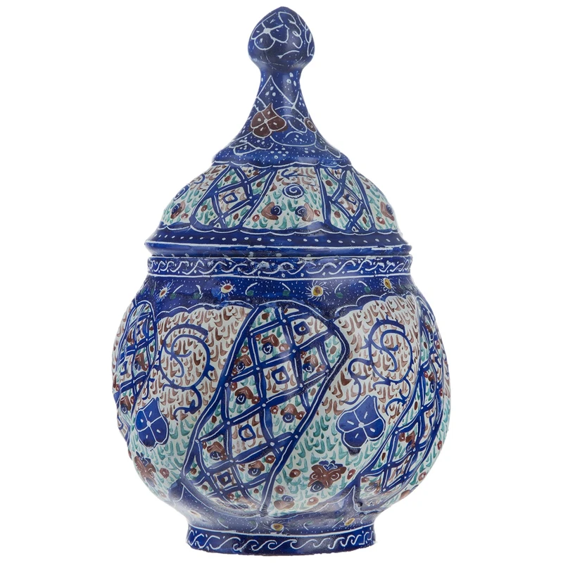 قندان مسی میناکاری شده اثر سلطانی طرح 2 سایز کوچک