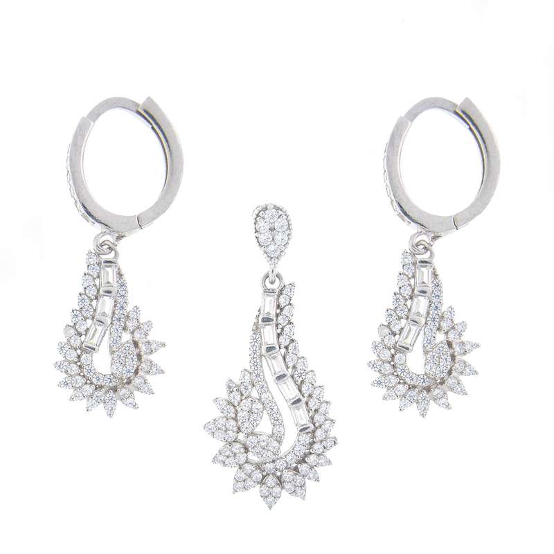 نیم ست نقره زنانه مدل AVN-N1176