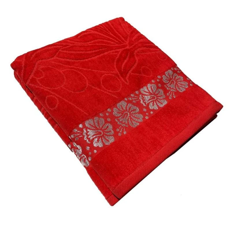 حوله حمام هنرمند طرح گل سایز 150×100 سانتی متر