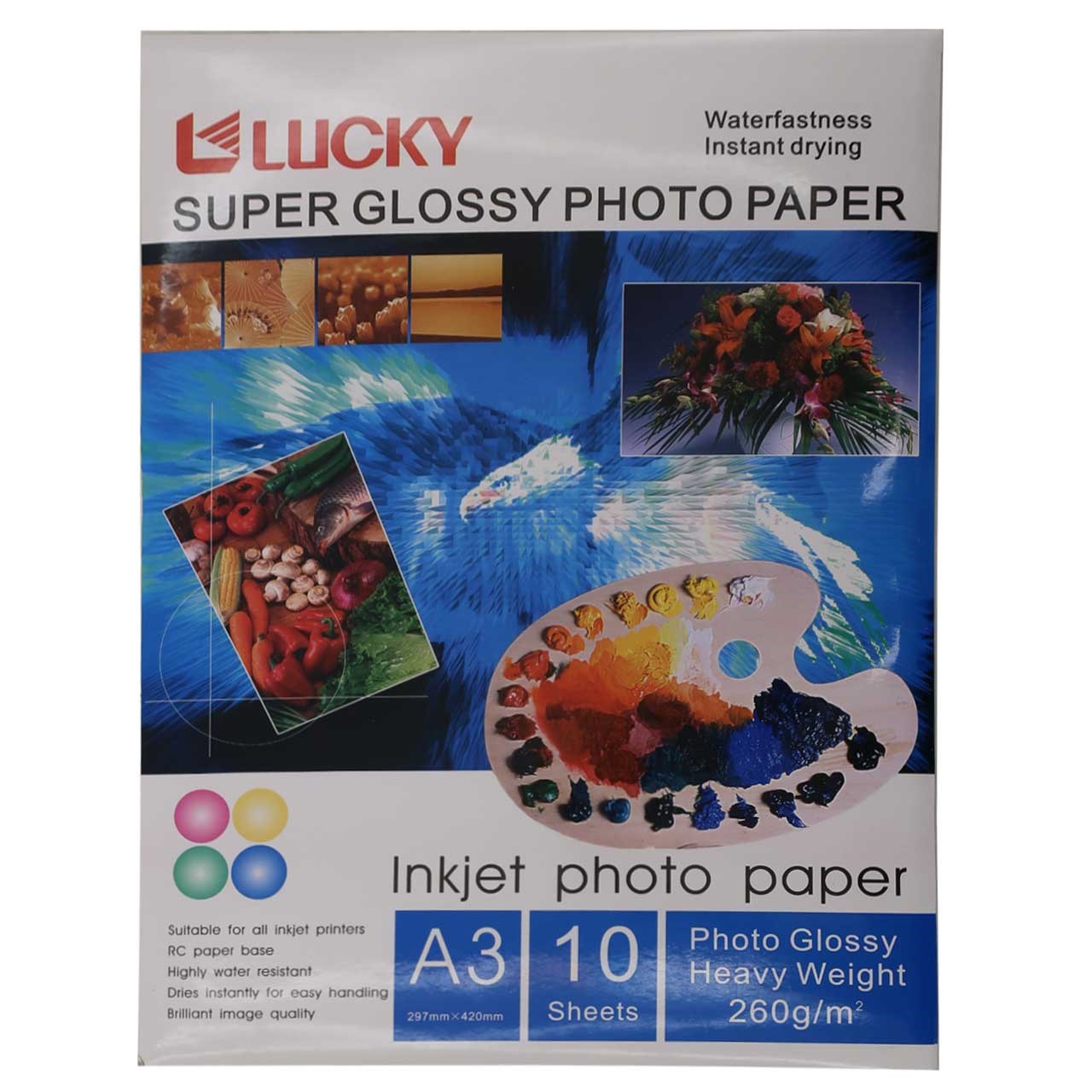 کاغذ عکس لاکی مدل Super Glossy سایز A3 بسته 10 عددی