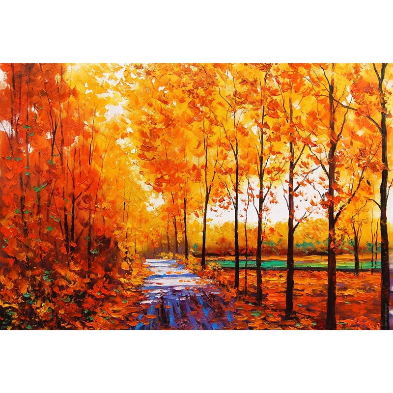 تابلو شاسی طرح درخت رودخانه و منظره پاییز مدل T1084