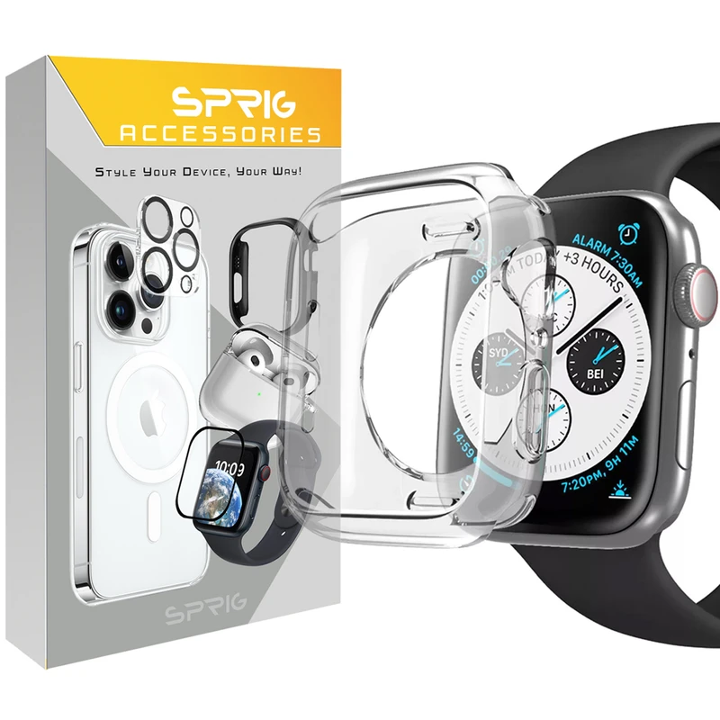 کاور اسپریگ مدل Colorless مناسب برای اپل واچ سری 7/8/9 سایز 45 میلی متری
