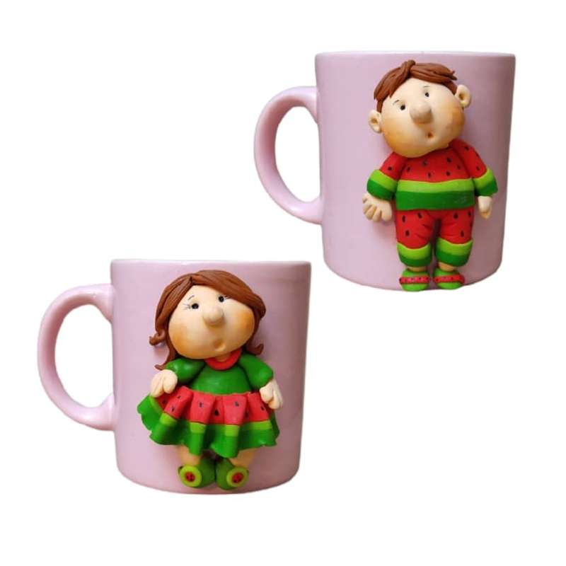 ماگ سرامیکی طرح یلدا مدل عشق کد am01 مجموعه دو عددی