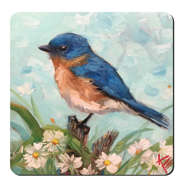 	 زیر لیوانی طرح پرنده و گل کد nzl526