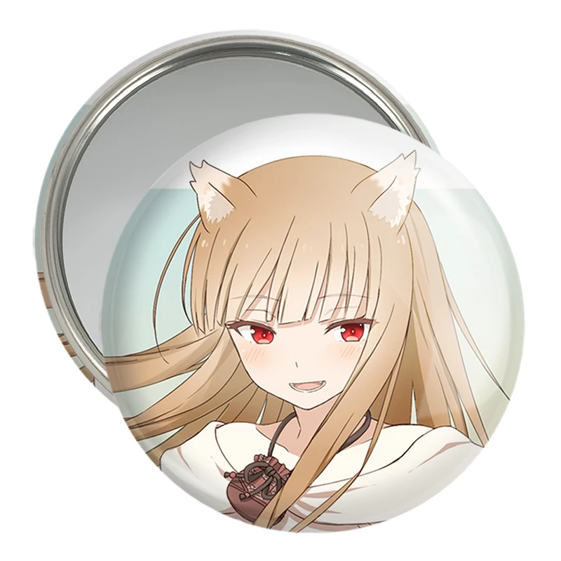 آینه جیبی خندالو مدل هولو انیمه ادویه و گرگ کد 36096