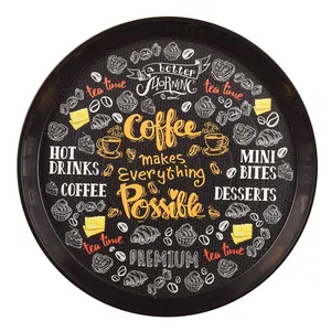 سینی بدون دسته مهروز مدل 6004  طرح Tea time سایز 40*40 سانتیمتر