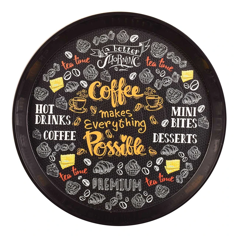 سینی بدون دسته مهروز مدل 6004  طرح Tea time سایز 40*40 سانتیمتر