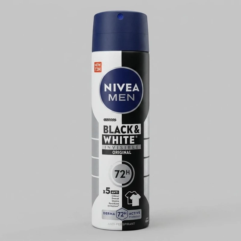 اسپری ضد تعریق مردانه نیوآ مدل Black & White حجم 150 میلی لیتر