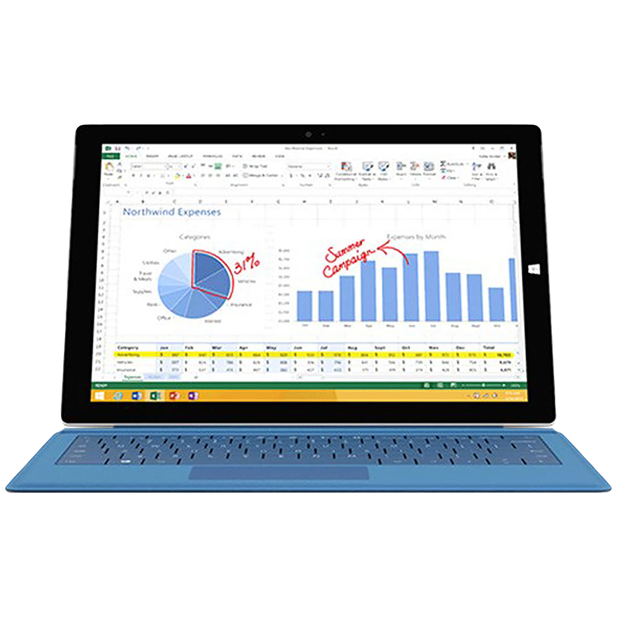تبلت مایکروسافت مدل Surface Pro 3 - B به همراه کیبورد ظرفیت 256 گیگابایت