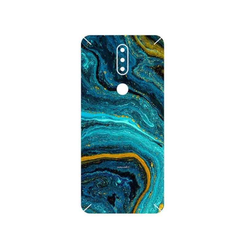 برچسب پوششی ماهوت مدل Turquoise marblewith golden streaks مناسب برای گوشی موبایل نوکیا 2.4