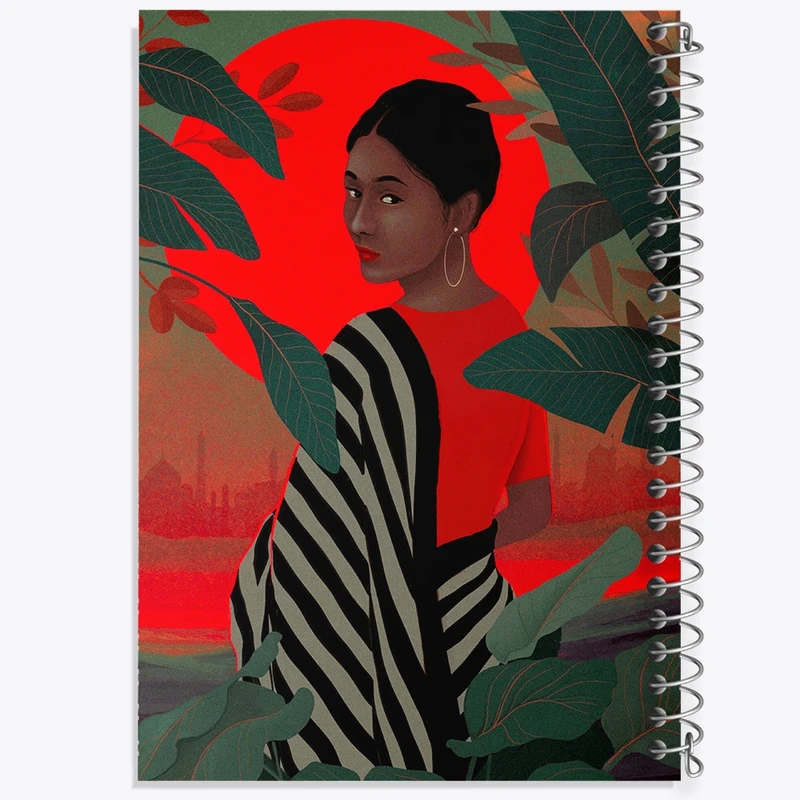 دفتر مشق 50 برگ خندالو طرح زن آفریقایی کد F38