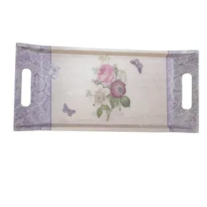 سینی مدل مستطیل طرح رز کد 100679b