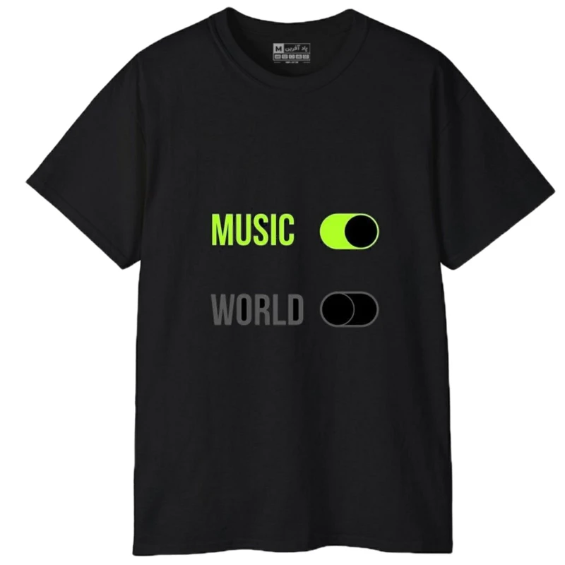 تی شرت آستین کوتاه مردانه پاد آفرین مدل موسیقی آهنگ ترانه کد 197