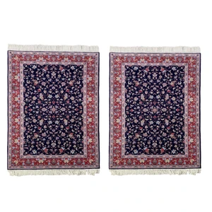 فرش دستباف شش متری طرح افشان گره ابریشم کد 64172-64173