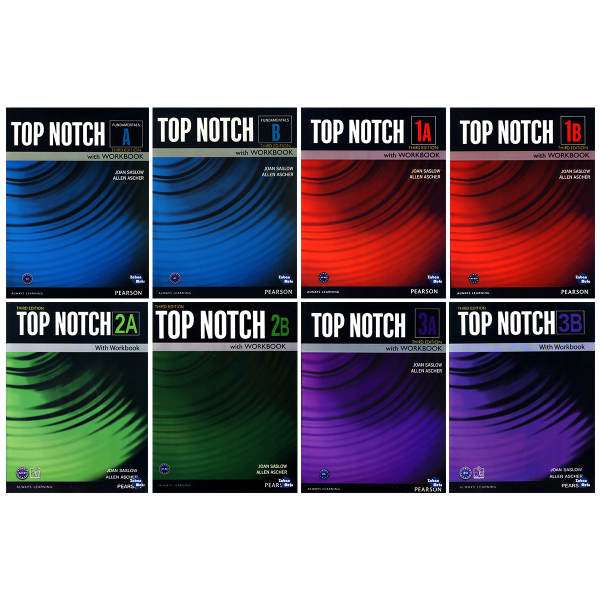 کتاب top notch اثر Joan Saslow and Allen Ascher انتشارات پرسون 8 جلدی