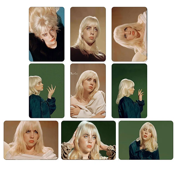 استیکر کارت مدل PH-520 طرح فتوکارت بیلی آیلیش Billie Eilish بسته 9 عددی