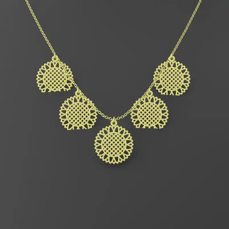 گردنبند طلا 18 عیار زنانه مدوپد مدل گل کد RNA11387