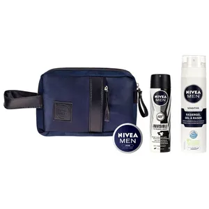 پک ژل اصلاح مردانه نیوآ مدل Sensitive و اسپری ضد تعریق مدل Invisible و کرم مرطوب کننده سری Men