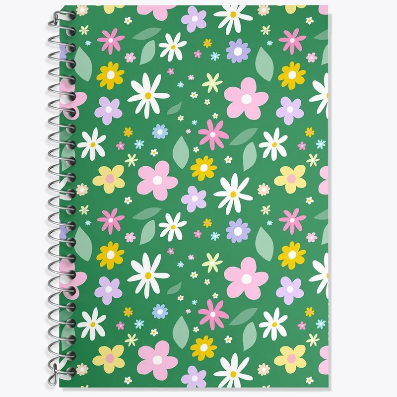 دفتر زبان 50 برگ خندالو مدل دو خط طرح گل گلی کد 29072