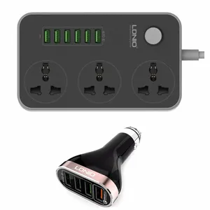 شارژر فندکی و چندراهی برق الدینیو مدل SC3604