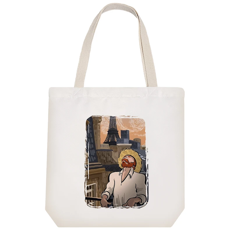 ساک خرید پارچه ای خندالو طرح ونسان ونگوگ کد 5530