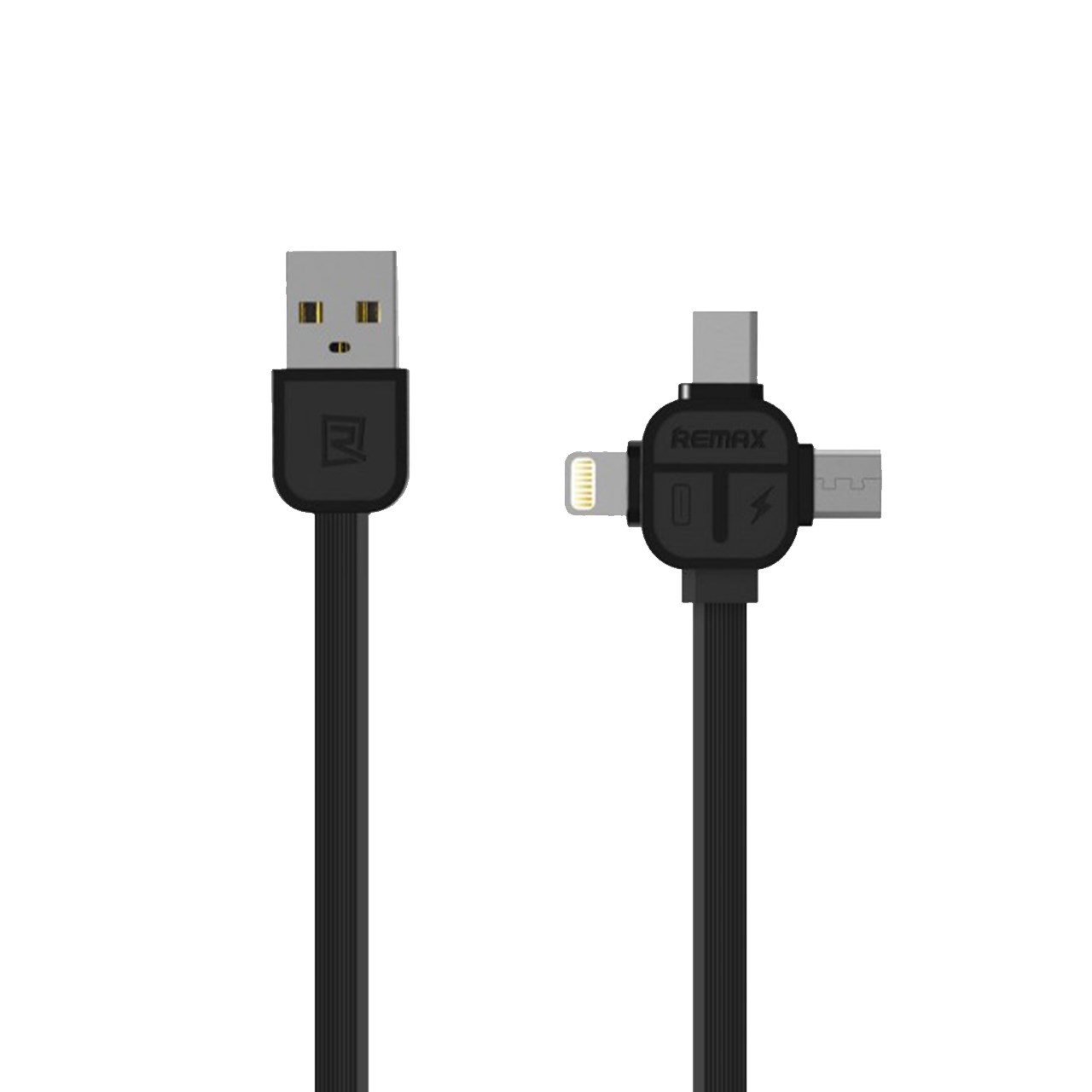 کابل USB به MicroUSB  و Lightening و USB-C ریمکس مدل RC-066th به طول یک متر