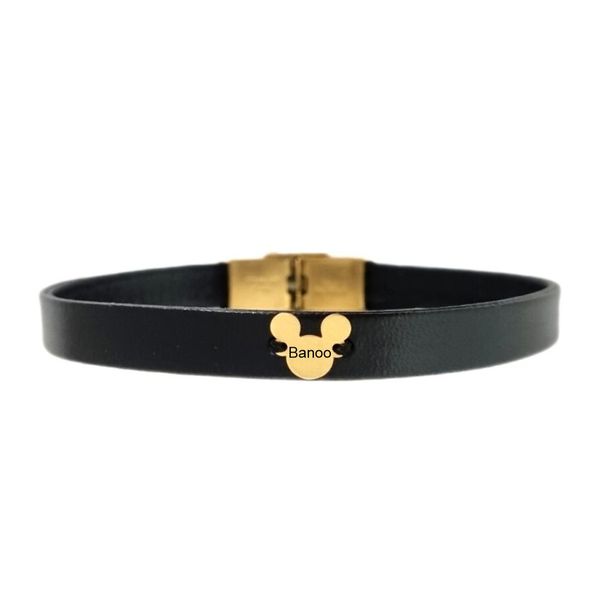 دستبند طلا 18 عیار دخترانه لیردا مدل اسم بانو