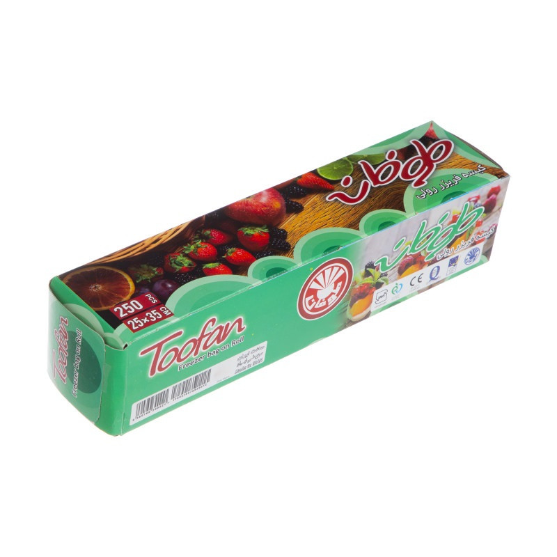  کیسه فریزر طوفان مدل رولی کد 6222 بسته 250 عددی