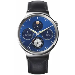 ساعت هوشمند هواوی واچ مدل Silver Steel Case With Black Leather Band