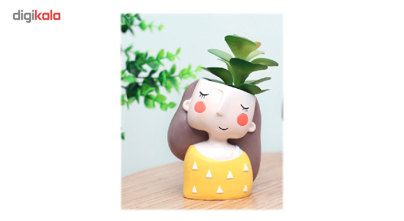 گلدان دکوگل طرح دخترک لباس زرد مدل DG023