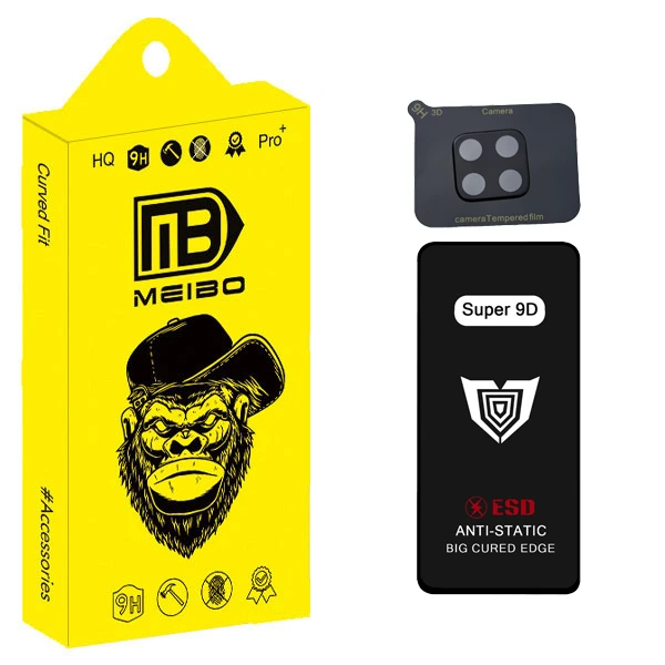 محافظ صفحه نمایش میبو مدل Super 9D Touch مناسب برای گوشی موبایل سامسونگ Galaxy a12 به همراه محافظ لنز دوربین 03D