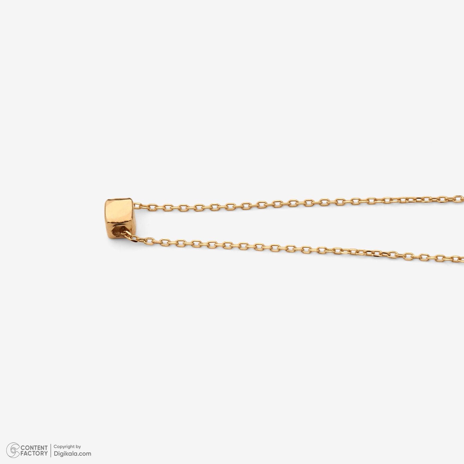 گردنبند طلا 18 عیار زنانه با زنجیر حلقهای (فلامینگو) وی گالری مدل تک مکعب کد NC3985 - - 9