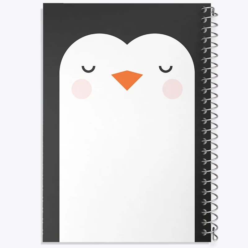 دفتر ژورنال نویسی 50 برگ خندالو مدل نقطه ای طرح پنگوئن کیوت کد N1011