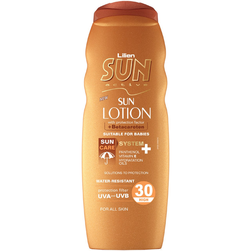 لوسیون آفتاب لیلین سان اکتیو مدل Protection Factor With Betacaroten با SPF30 حجم 200 میلی لیتر