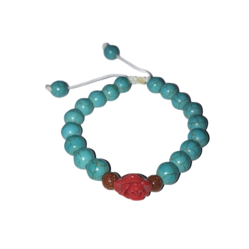 دستبند بچه‌گانه مدل سنگ فیروزه کد S-368