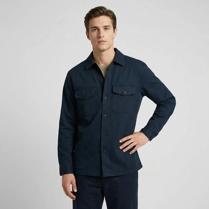 پیراهن آستین بلند یقه برگردان مردانه مانگو مدل 37044763