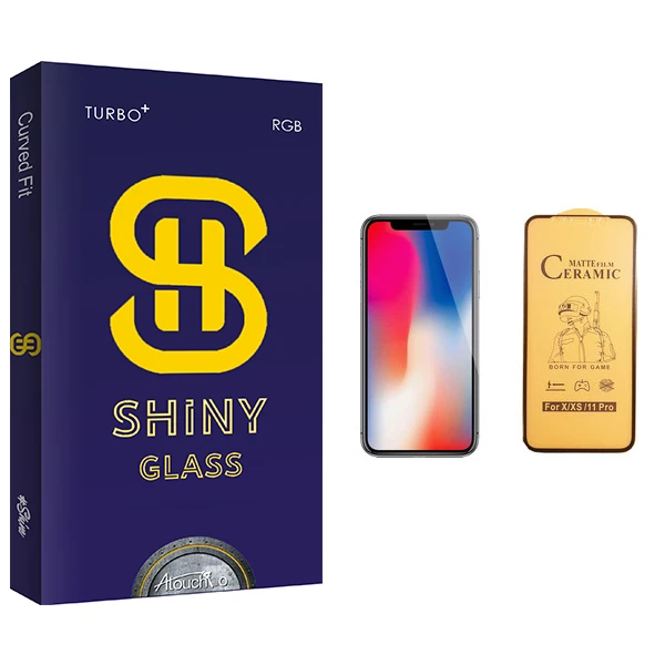 محافظ صفحه نمایش سرامیکی آتوچبو مدل Shiny Glass مناسب برای گوشی موبایل اپل iPhone X