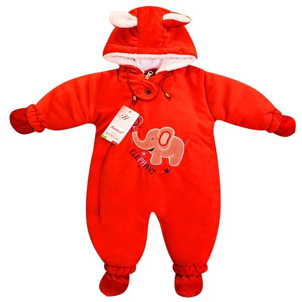 سرهمی نوزادی مدل Elephant رنگ قرمز