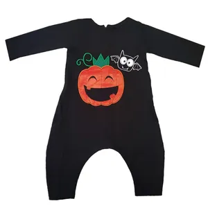 سرهمی نوزادی مدل هالوین طرح کدو و خفاش رنگ مشکی