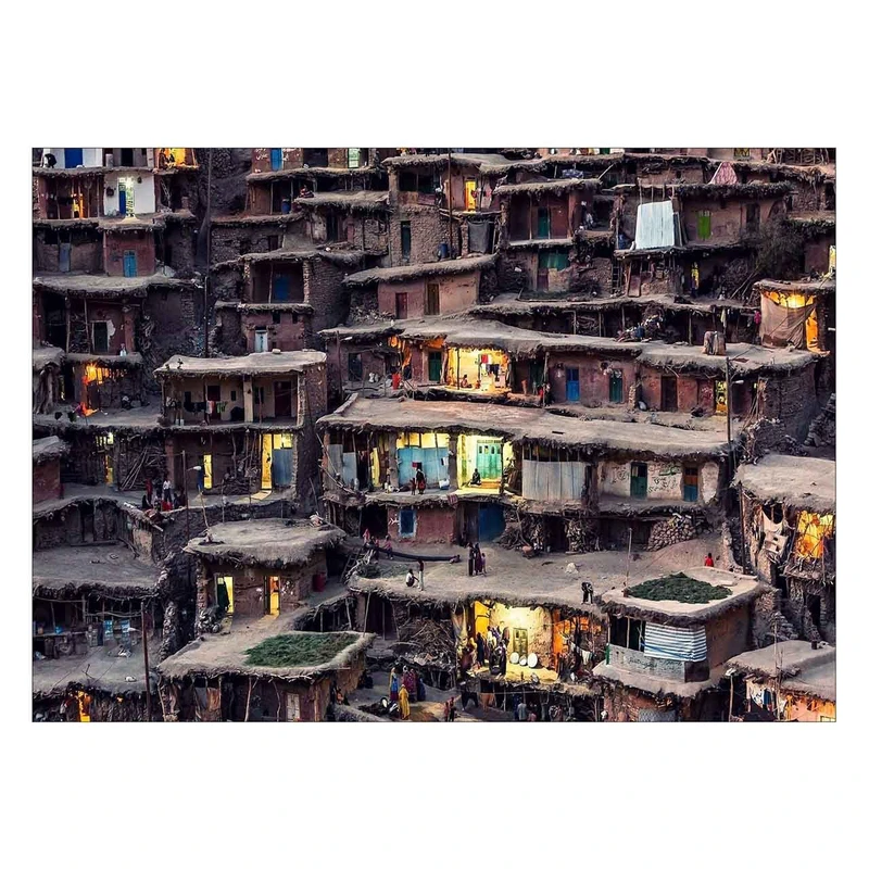 تابلو شاسی ونسونی طرح Masula Iran سایز 50x70 سانتی متر