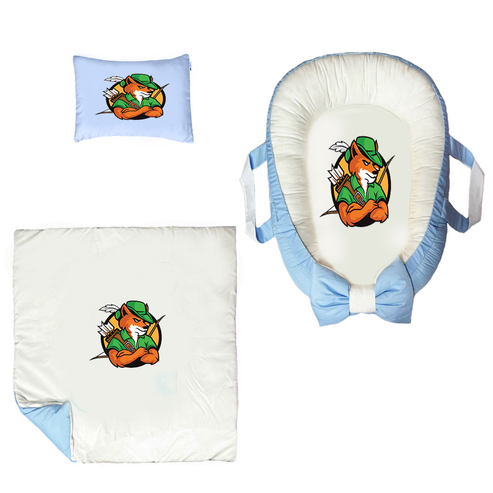 سرویس خواب سه تکه نوزاد ناریکو مدل گارد محافظ دار طرح روباه کد 0217