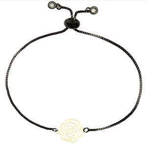 دستبند طلا 18 عیار زنانه الن نار مدل گل رز 2135