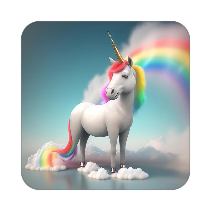 زیر لیوانی کاکتی طرح اسب تک شاخ و یونیکورن مدل mp30614