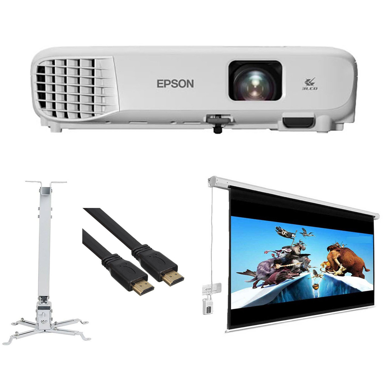 پروژکتور اپسون مدل EB-E01 به همراه پرده نمایش برقی پروژکتور اسکوپ و پایه پروژکتور اسکوپ و کابل HDMI پروژکتور اپسون مدل EB-E01 به همراه پرده نمایش برقی پروژکتور اسکوپ و پایه پروژکتور اسکوپ و کابل HDMI