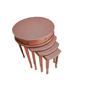 میز پذیرایی مدل چوبی ترمه مجموعه 4 عددی