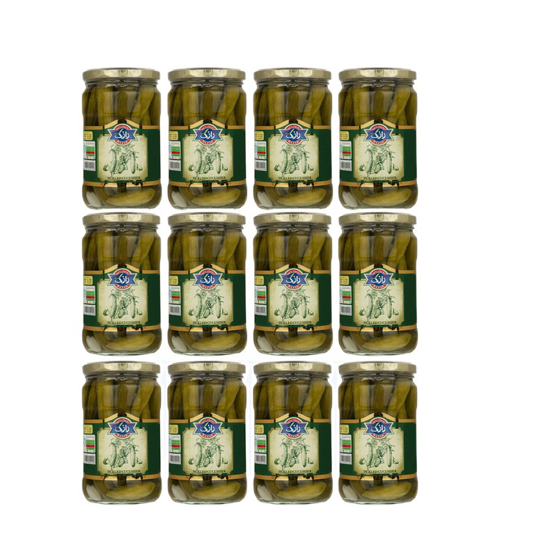 خیارشور ممتاز رازک _660 گرم بسته 12 عددی