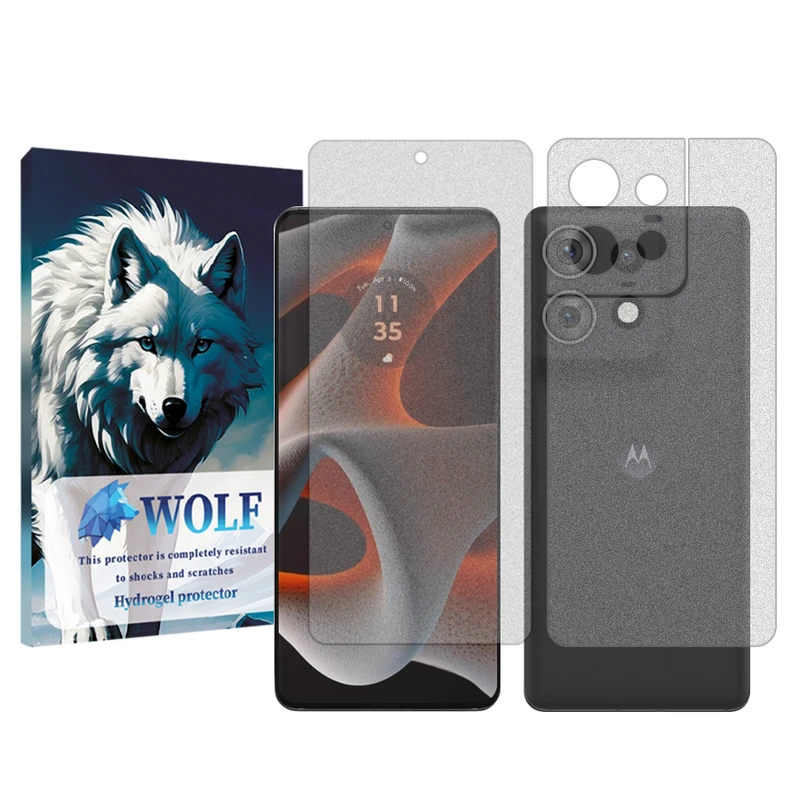 محافظ صفحه نمایش مات ولف مناسب برای گوشی موبایل موتورولا  Edge 50 Proبه همراه محافظ پشت گوشی
